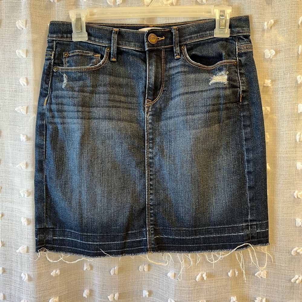 LOFT Blue Denim Mini Skirt